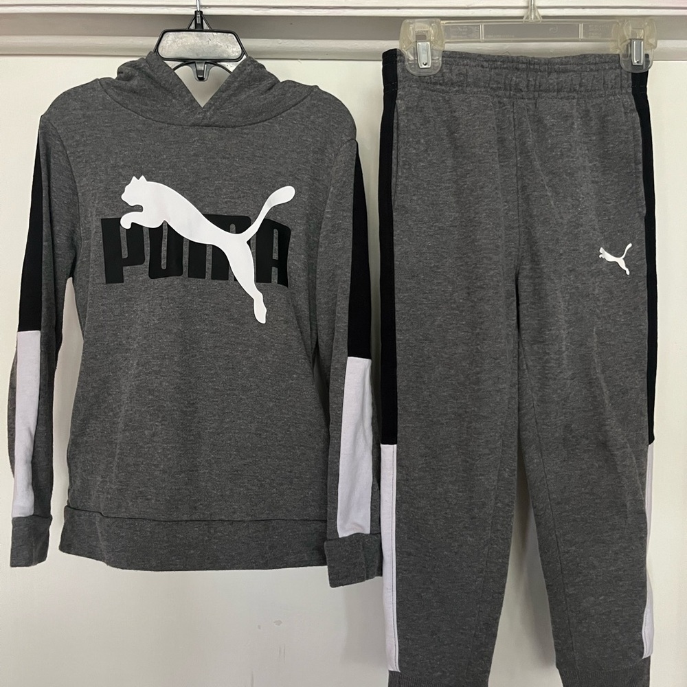 Puma Charcoal and Black Sweat Jogger Tracksuit